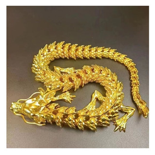 โมเดลมังกรทอง ทำจากโลหะผสม (พร้อมส่งจากไทย)