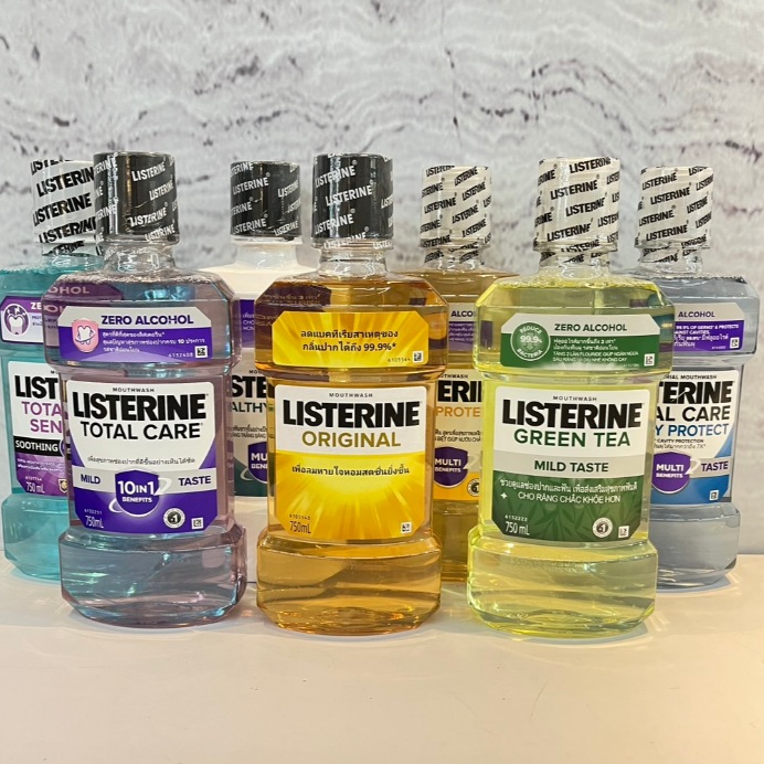 LISTERINE ผลิตภัณฑ์น้ำยาบ้วนปาก มี 7 สูตร ปริมาณสุทธิ 750 มล.
