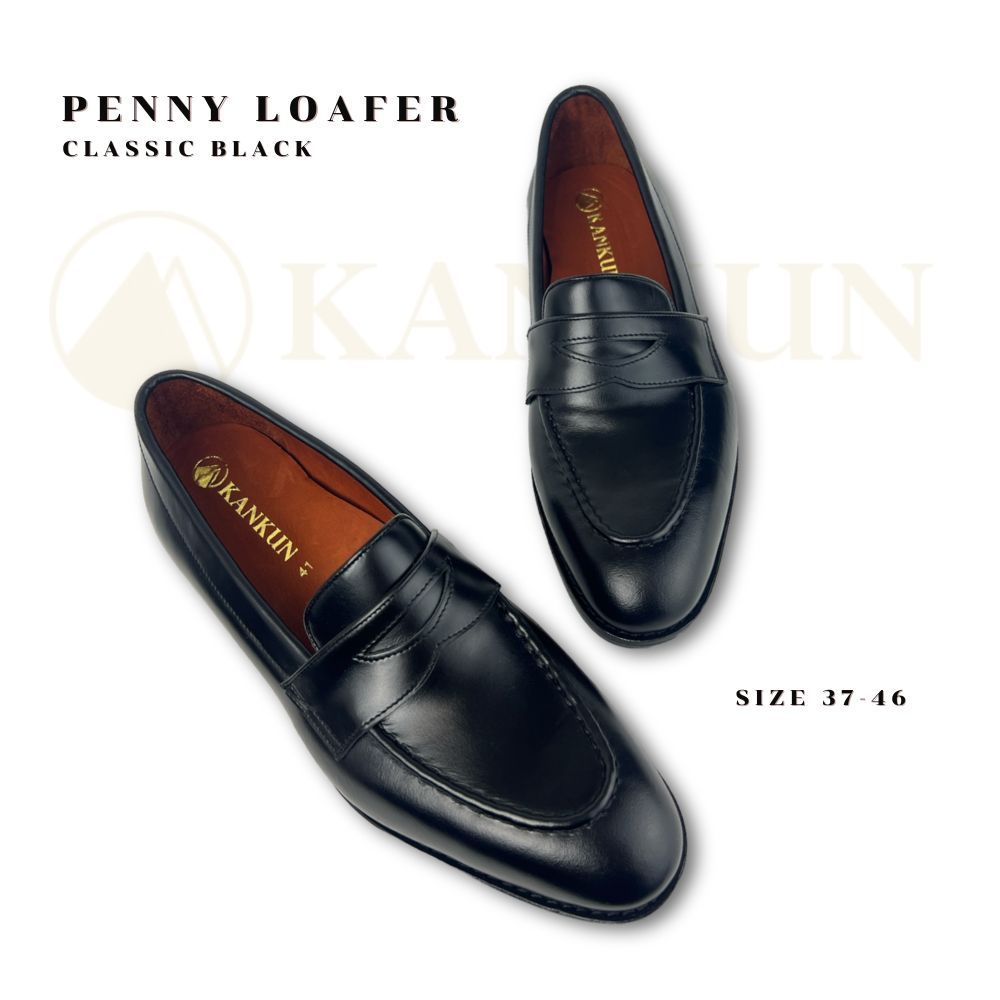 KANKUN Penny Loafer Classic Black รองเท้าหนังแท้ เกรดพรีเมี่ยม สุดคลาสสิค งานสวย พื้นนุ่มพิเศษ สวมใส่สบาย
