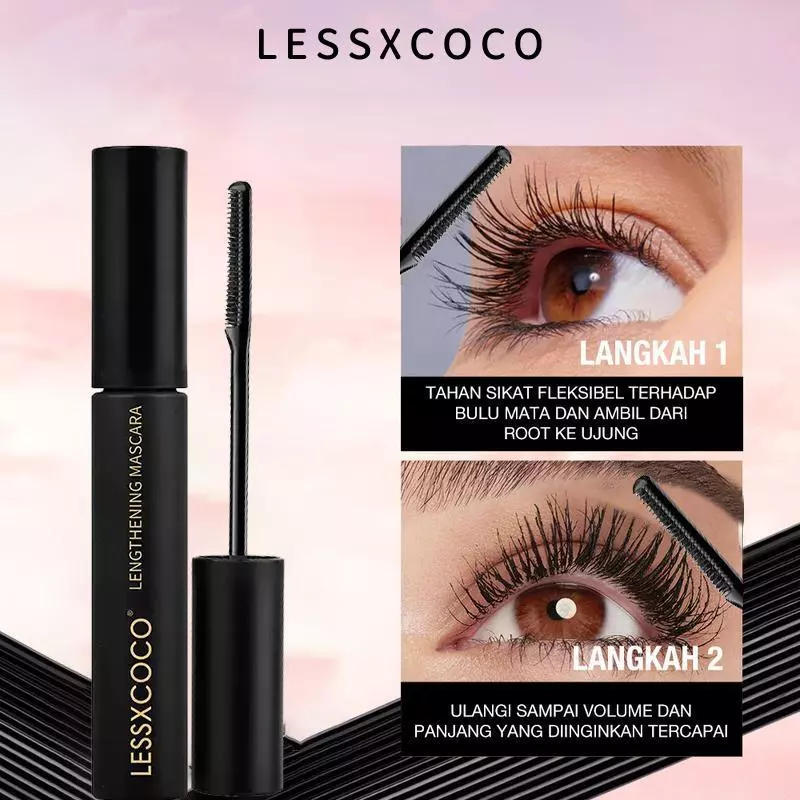 [LESSXCOCO]มาสคาร่ากันน้ำ ติดทนนาน ดัดขนตาให้งอนอย่างเป็นธรรมชาติ แต่งขนตาให้ดูยาวและหนา สีดำ