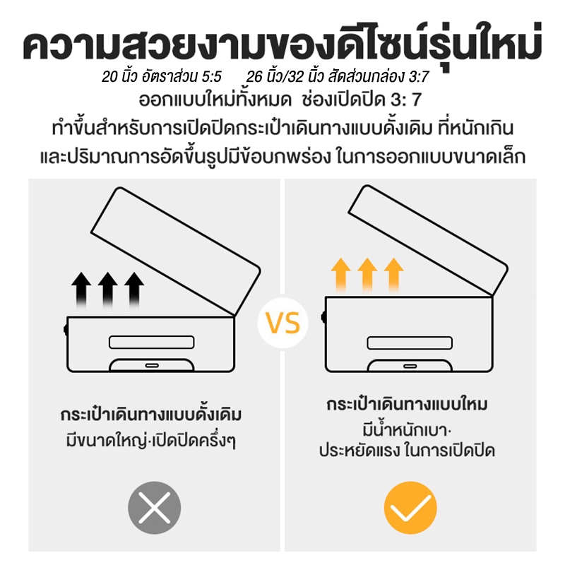 [เพิ่มความจุ 50%] กระเป๋าเดินทาง 20/26/32 นิ้ว 360 องศา ทนทาน ใหญ่ เบาทั้งน้ำหนัก ความจุขนาดใหญ่ Luggage