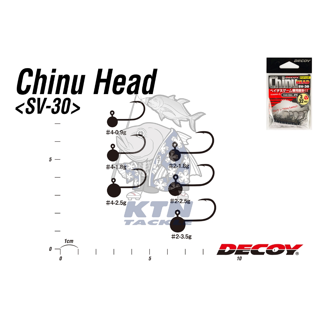 เบ็ดตกปลาหัวจิ๊กดีคอยล์ Decoy SV-30 Chinu Head สุดยอด คม เฉียบ เคาะ กาแลนปลายาง ปลาเก็บ คุ้มค่าแน่น