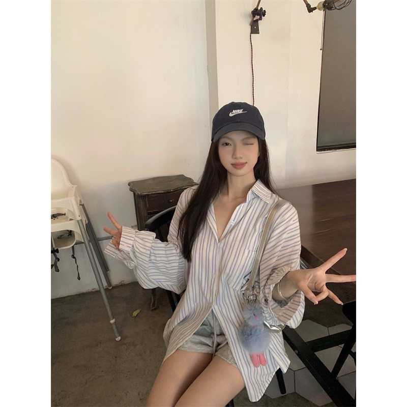 เสื้อเชิ้ตSiwa ลายริ้ว #8009🛍️