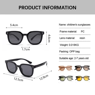 แว่นตาเด็ก แว่นกันแดด ป้องกันรังสี UV400 แว่นตาแฟชั่น สีทึบ