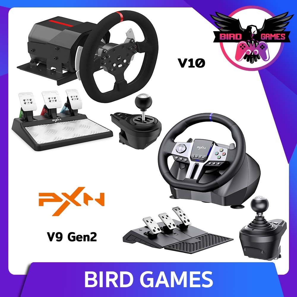PXN V9 Gen2 / PXN V10 Racing Wheel ชุดจอยพวงมาลัยพร้อมเกียร์ รองรับ PC,PS4,Xbox one,Xbox Series X/S 