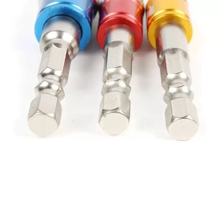 หัวต่อสว่าน สว่านต่อบล็อก จำนวน 3ตัว มี3 สี (1/2”, 3/8”, 1/4”) ชุดข้อต่อ ข้อต่อสว่าน ข้อต่อลูกบล็อก