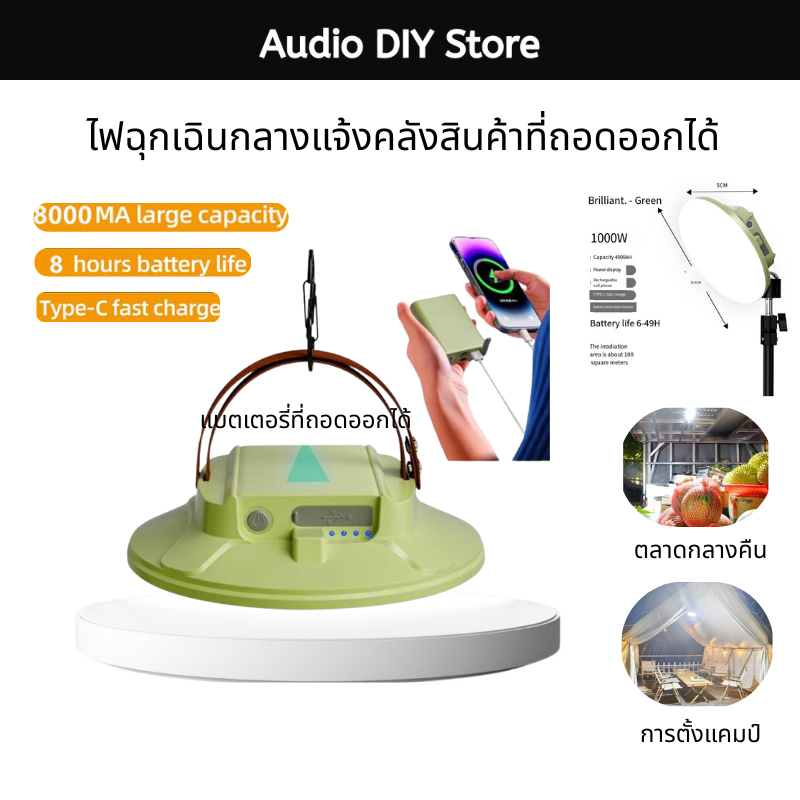 ไฟตั้งแคมป์ LED, ไฟตั้งแคมป์, ไฟเต็นท์, ความสว่างสูง, ไฟเต็นท์พร้อมขาตั้ง, ไฟขนมปัง, ปรับได้, ทนทาน