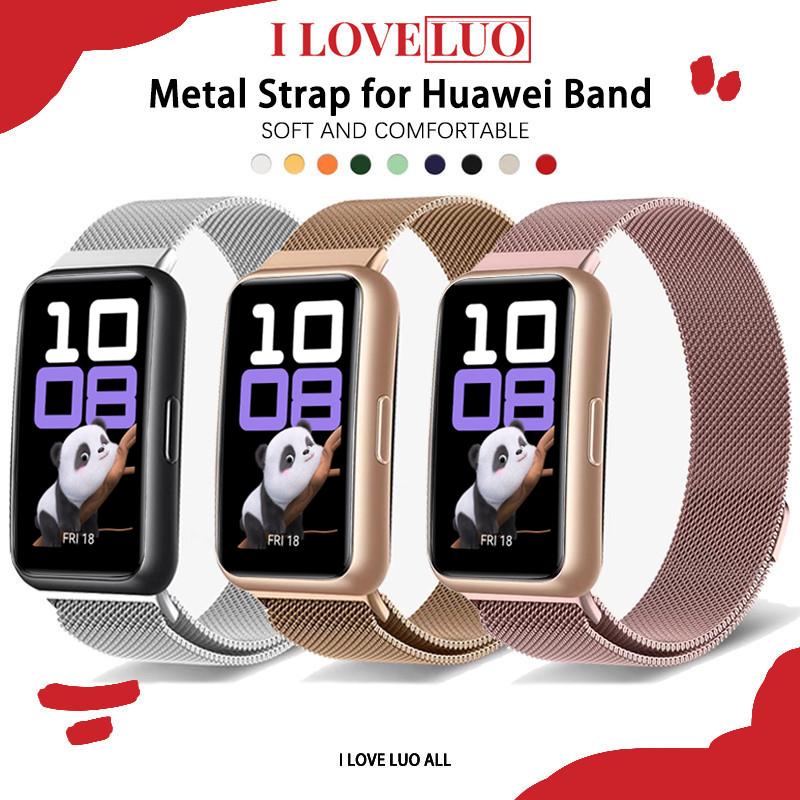 แถบสแตนเลส for Huawei Band 10 NFC 9 NFC 8 NFC แหวนมิลานอุปกรณ์เสริม for Huawei Band 10 9 8