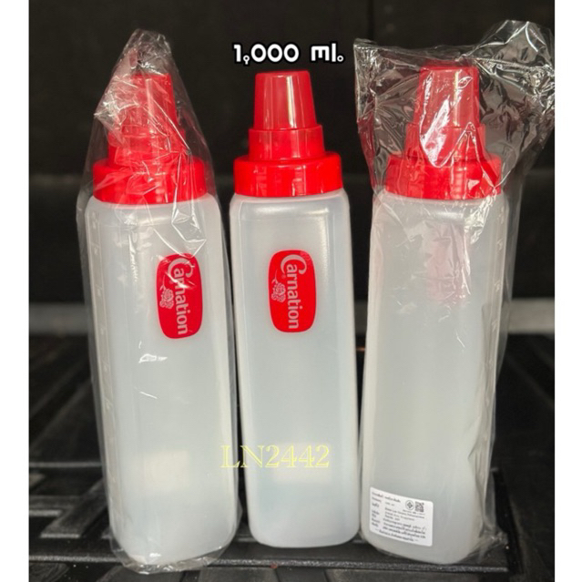 ขวดบีบซอส ขวดบีบนม คาร์เนชั่น ความจุ 1000ml สินค้าพร้อมส่ง