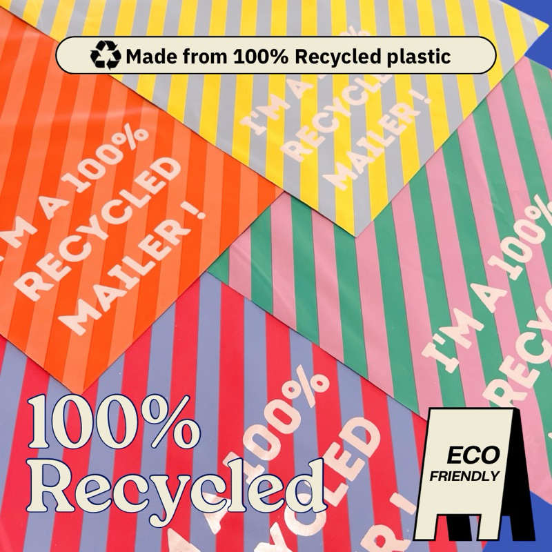 (50 ซอง|แพค) ซองพัสดุ ซองไปรษณีย์พลาสติกรีไซเคิล  I'm 100% Recycled Mailer