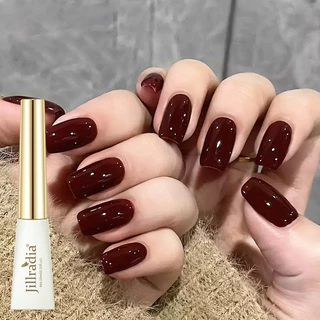 Jillradia สีทาเล็บเจล UV LED โทนสีไวน์แดง แดงมะเหมี่ยว เงาสวยเซ็กซี่ ติดทนนานขนาด 10 ml.💄พร้อมส่งในไทย💄