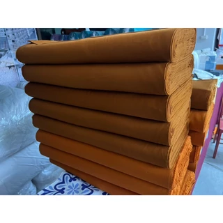 ผ้าคอตตอนทอซาติน เส้นใยธรรมชาติ100% ผ้าเนื้อหนาทอแน่นละเอียด สีบวรวัดป่า สำหรับตัดสบงอังสะ