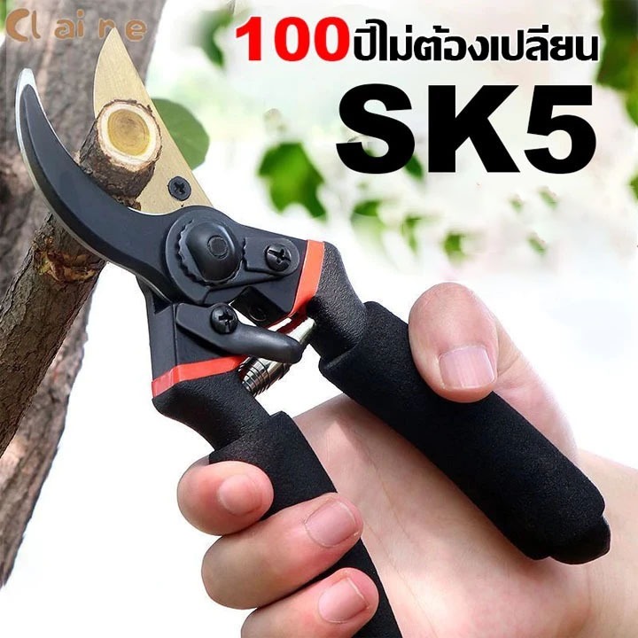🏡กรรไกรตัดกิ่งไม้ กรรไกรตัดหญ้า แต่งสวน กรรไกรตัดกิ่ง sk5 Claire