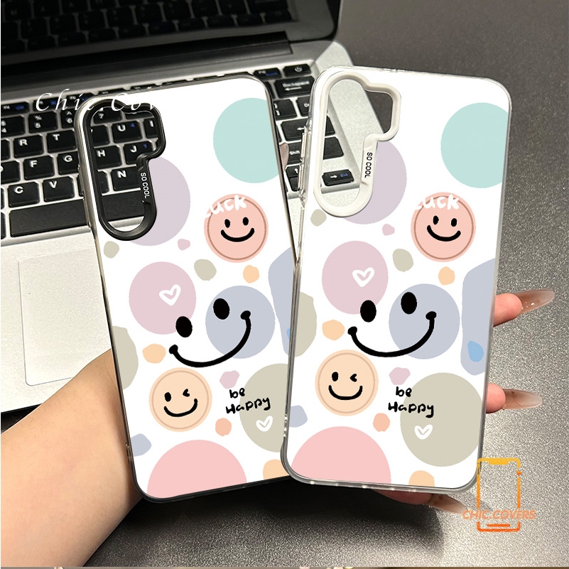 เคสแข็งหรูหรา รอยยิ้มโชคดี สําหรับsamsung A54 A55 A23 A05s A02s A03 A25 A12 A03 A05 A06 A14 A34 A30s A53 A15 A53 A15 A25