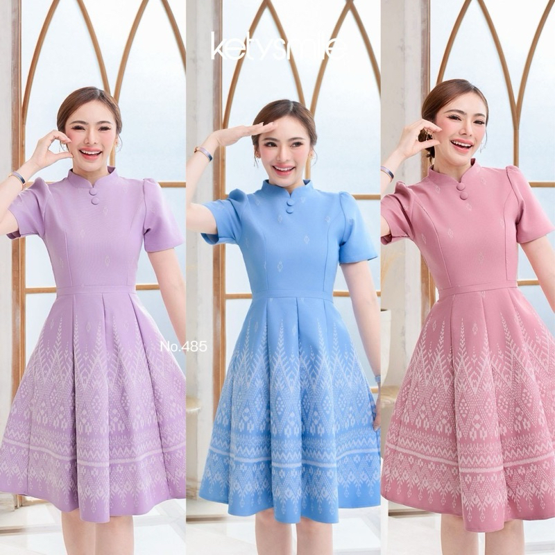 New color รูปนางแบบใหม่สวยมากก เพิ่มยอดขายได้แน่นอนจ้า รอบนี้มีตั้งแต่ S-5XL เลยค่ะ ชุดเดรสผ้าทอพร้อมส่ง S-5XL !!!! N485
