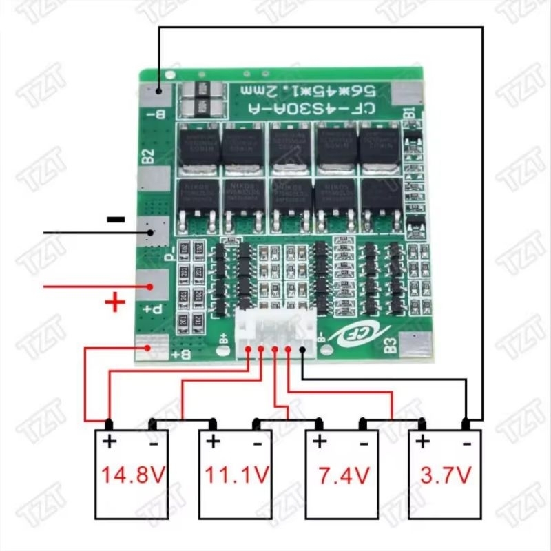[ส่งจากไทย] BMS 4S 30A 3.7V Li ion 4s 16.8V มีวงจร balance