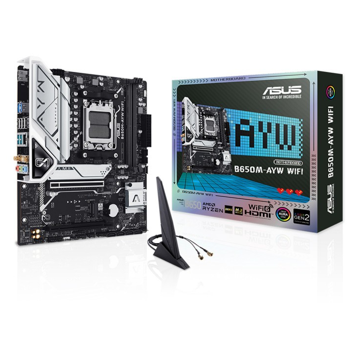 MAINBOARD (เมนบอร์ด)(AM5) ASUS B650M-AYW WIFI (3Y)