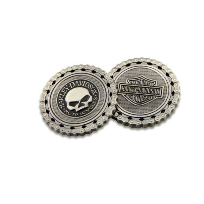 เหรียญ Harley-Davidson Skull / Bar & Shield Chain Challenge Coin, 1.75 inch 8005184  # 8005184