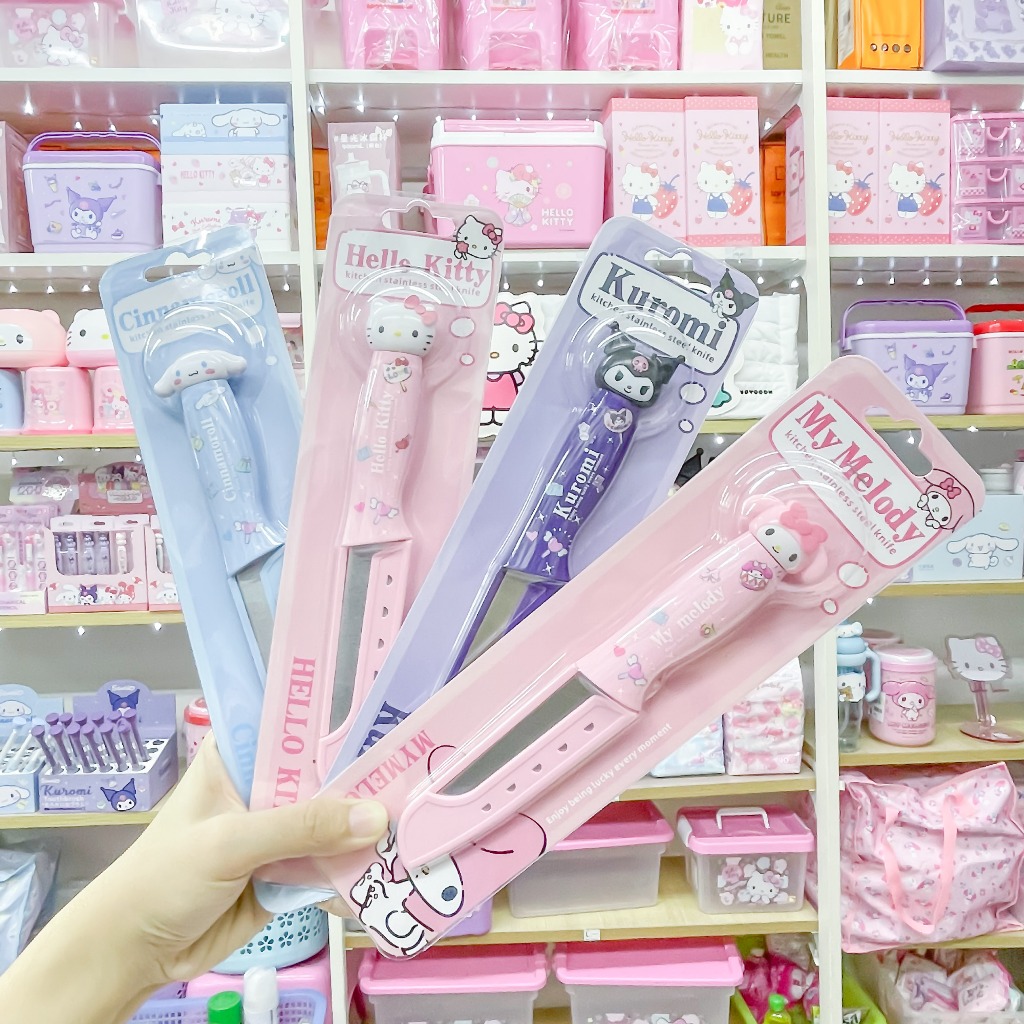 มีดครัว มีด มีดพร้อมปลอกเก็บ คิตตี้ Kitty มายเมย์ MyMelody คุโรมิ Kuromi ชินนามอน Cinnamon Sanrio ซานริโอ้ลิขสิทธิ์แท้