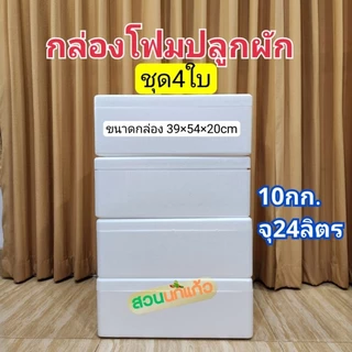 กล่องโฟม ลังโฟม ปลูกผักไฮโดรโปนิกส์ กล่องกุ้ง 10กก.*4ใบ*