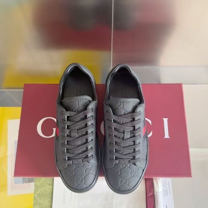 GUCCI Ace รองเท้าผ้าใบลำลอง รองเท้าสีขาวขนาดเล็ก 1636