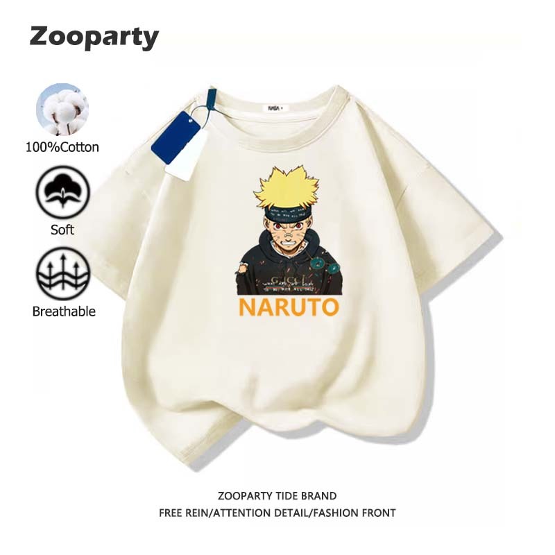 เสื้อยืดเด็ก Naruto ผ้านุ่มใส่สบาย ระบายอากาศได้ อนิเมะ เสื้อยืดแขนสั้นสำหรับเด็ก คอกลม มี 6 สี (ส่งเร็ว จัดส่งจากไทย)