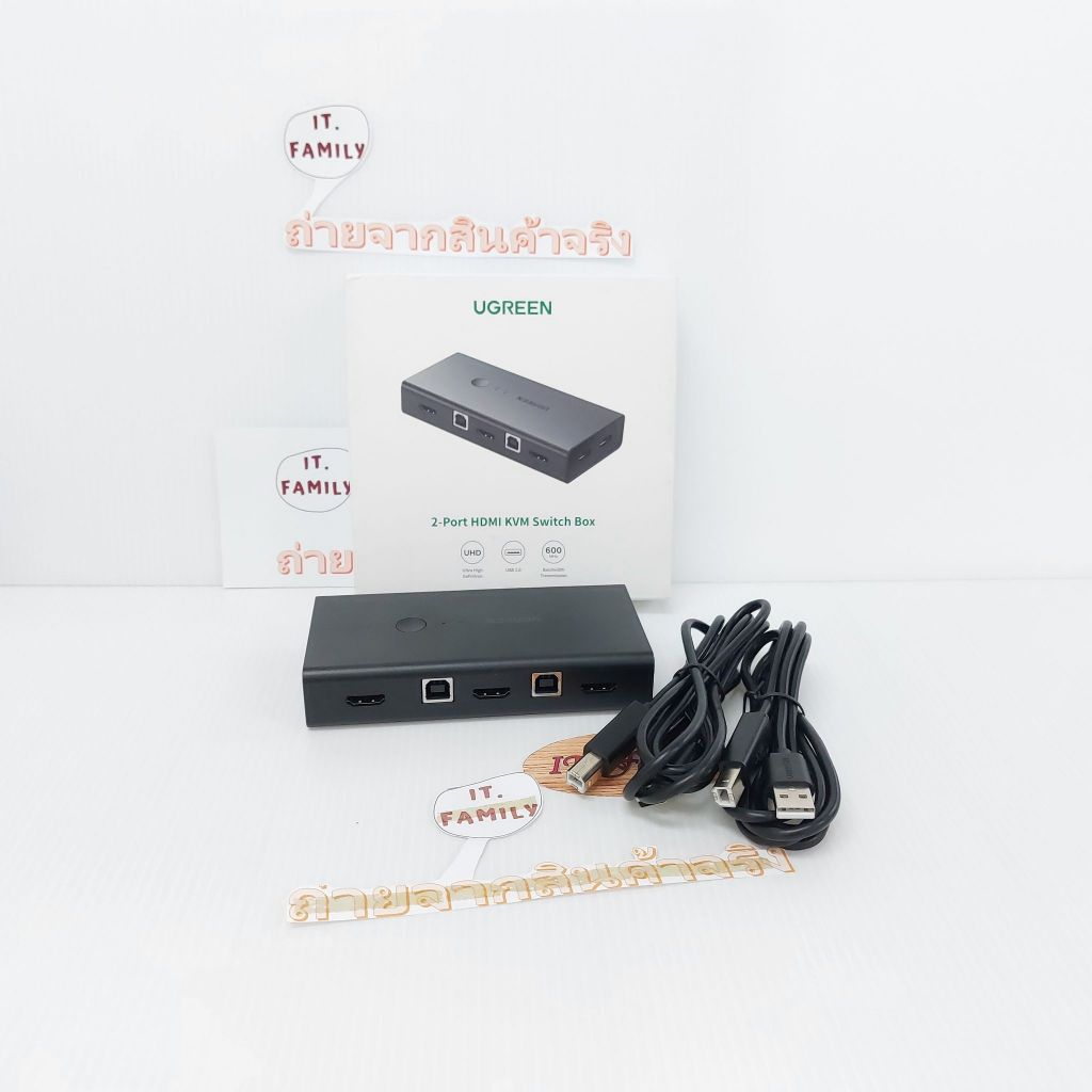 กล่อง KVM HDMI Switch (2 คอมพิวเตอร์ ออก 1จอ)คอนโทรล ด้วยเม้าท์+คีย์บอร์ด 1ชุด (50744) UGREEN (ออกใบ