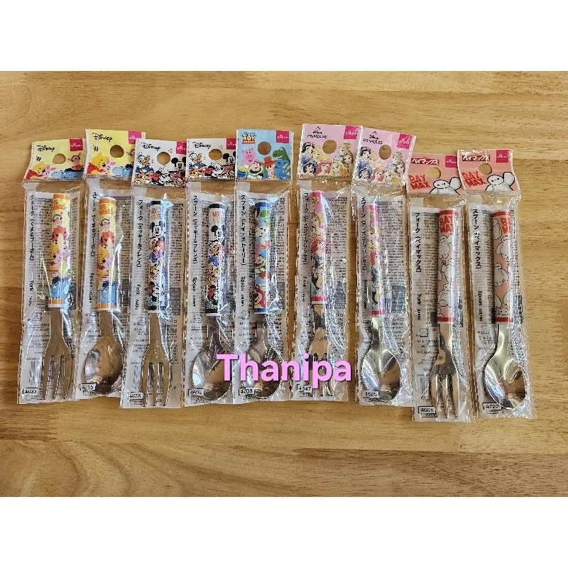 Disney ช้อนส้อม สำหรับเด็ก พร้อมส่ง ของแท้ หิ้วมาเองจากญี่ปุ่น