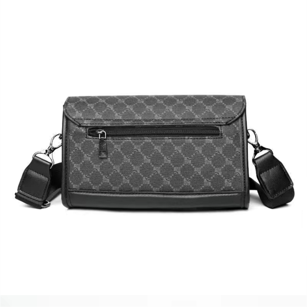 กระเป๋าคาดอก Clutch กระเป๋าธุรกิจ สีดำ ลายสก๊อต