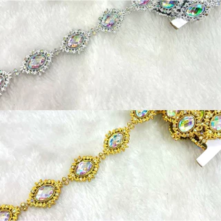 สังวาลย์/เพชรเส้น คัดเกรดดีสีสดสวยราคาต่อ1หลาสีเงิน/ทอง/อุปกรณ์ตกแต่ง สังวาลย์ดอกไม้ DIY ชุดไทย เหรียญโปรยทาน