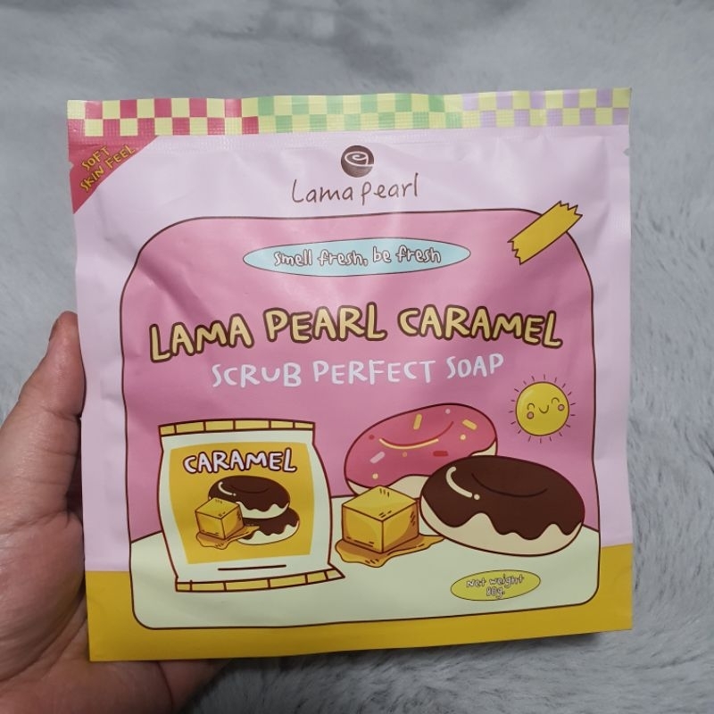 (เคลียร์สต็อค) สครับกาแฟ LAMA PEARL CARAMEL สครับกากกาแฟรูปทรงโดนัท สครับผิวใส ผิวขาว **หมดอายุ 01/01/2026**