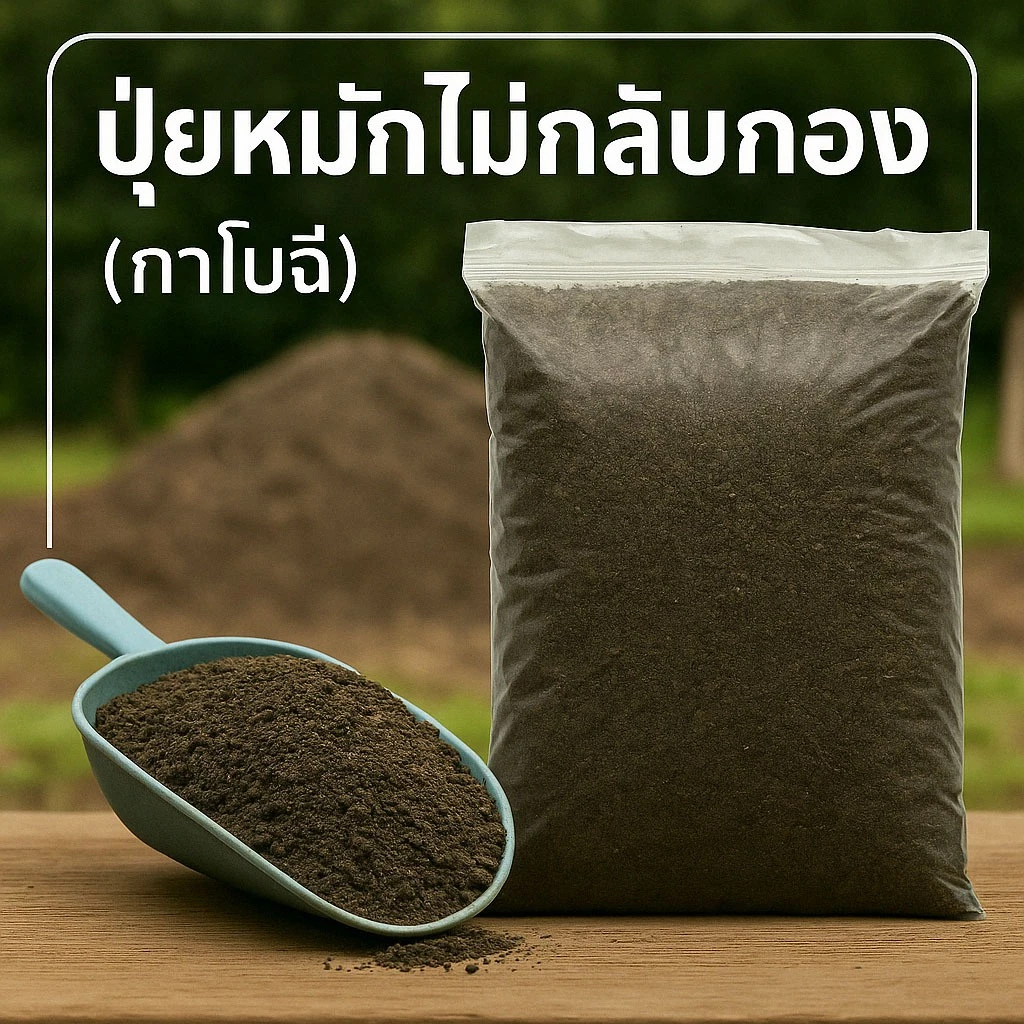 (2ถุง50ส่งฟรี)ปุ๋ยหมักไม่กลับกอง ปุ๋ยโบกาฉิ ปุ๋ยหมักอินทรีย์ ขนาดประมาณ 1 กิโลกรัม เพิ่มผลผลิต ปรับโครงสร้างดิน NPK