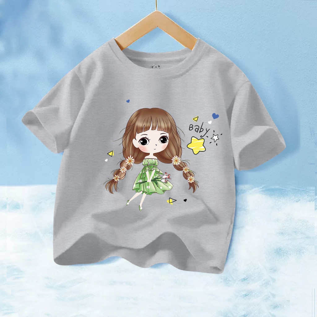 H466เสื้อเด็กแฟชั่ง เสื้อยืดแขนสั่งได้ทังเด็กชายและเด็กหญิง ลายสวยน่ารับ ผ้านุ่นใส่สบายมี7สีให้เลือก - รูปที่ 6