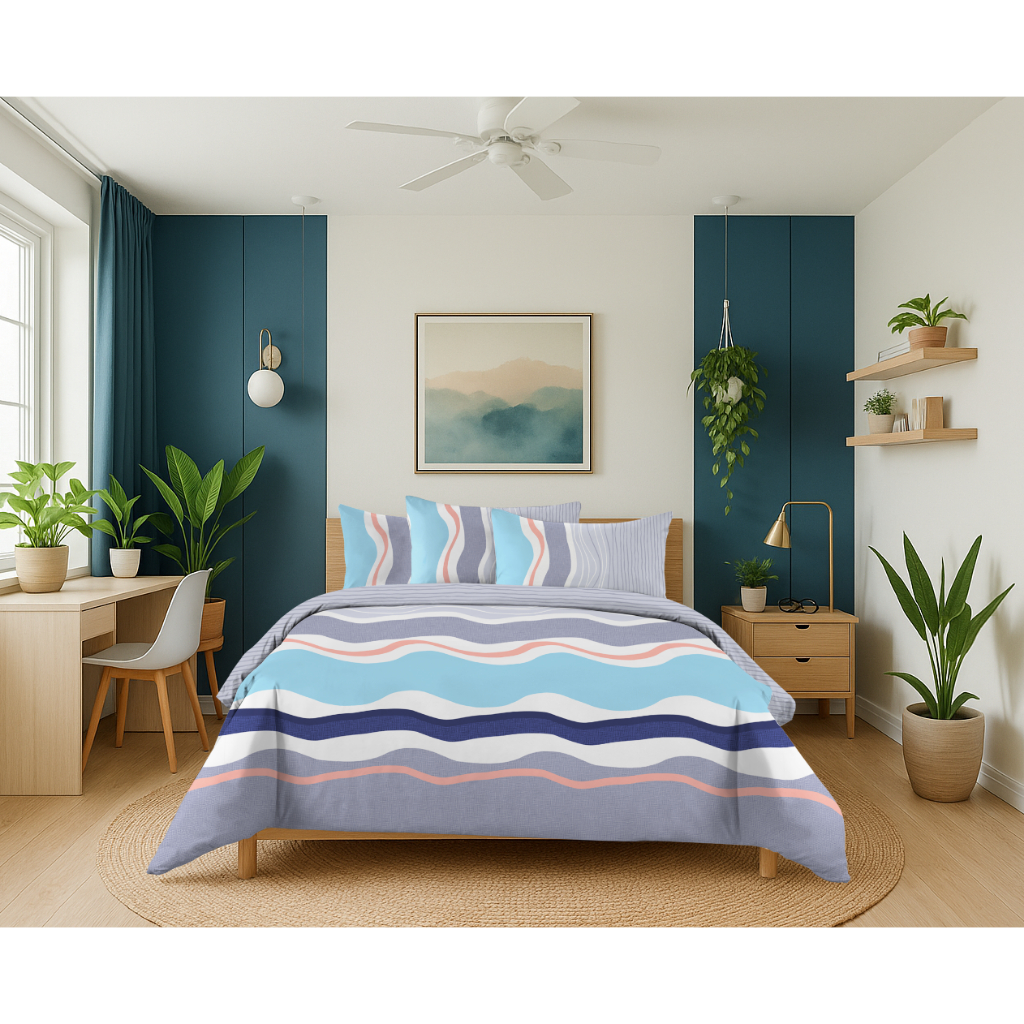 Studio One ผ้าปูที่นอน (ไม่รวมนวม) Basic Zeina Prints Collection 580 เส้นด้าย
