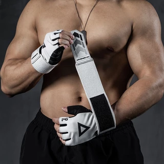 FITTERGEAR : TRAINING GLOVES TRIANGLE WHITE ถุงมือฟิตเนส ออกกำลังกาย พร้อมสายรัดข้อมือ