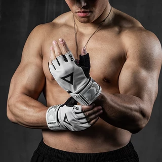 FITTERGEAR : TRAINING GLOVES TRIANGLE WHITE ถุงมือฟิตเนส ออกกำลังกาย พร้อมสายรัดข้อมือ