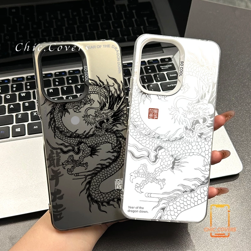 ลายมังกร แฟชั่นหรูหรา สําหรับ Infinix Smart8 Tecno Spark GO 2024 20 Pro Hot 40 40Pro 50i 30i 30 40i NOTE40PRO+5G 40PRO