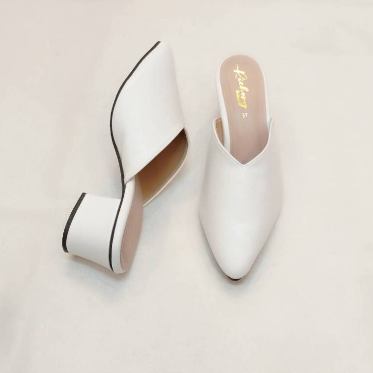 รองเท้าส้นสูง 2 นิ้ว หัวแหลมใส่ทำงานได้ หัวแหลม เปิดส้น ใส่สบาย ไม่กัดเท้า ทำในไทย รุ่น CY9001 - รูปที่ 3