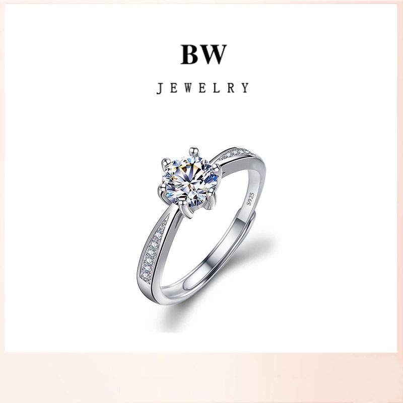 Jewelry แหวน แหวนเพชร แหวนสุภาพสตรี เครื่องประดับ ✨BWJ008 สามารถปรับขนาดได้ตามอิสระ