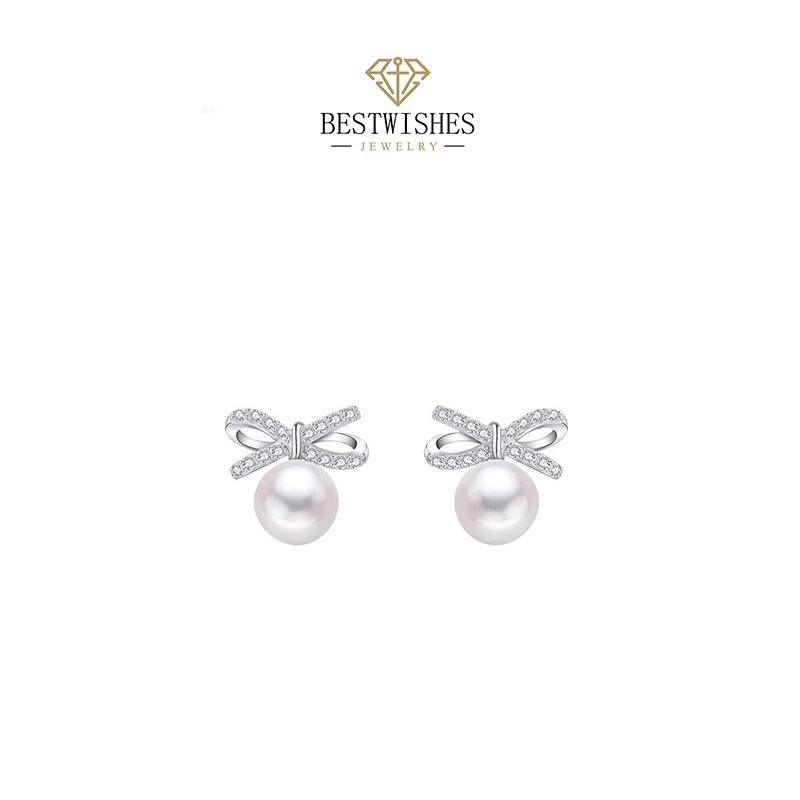 (BW jewerly) ต่างหูมุก ต่างหูเงิน Sweetie ต่างหูแฟชั่น ตุ้มหูผู้หญิง E018H