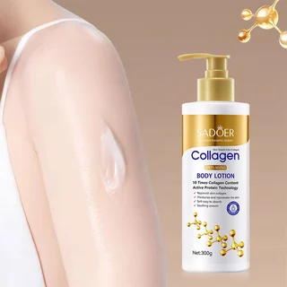 โลชั่นคอลลาเจนทองคำ ช่วยให้ผิวขาวกระจ่างใส เนียนนุ่ม ชุ่มชื้น 300ml SADOER Collagen Body Lotion-047