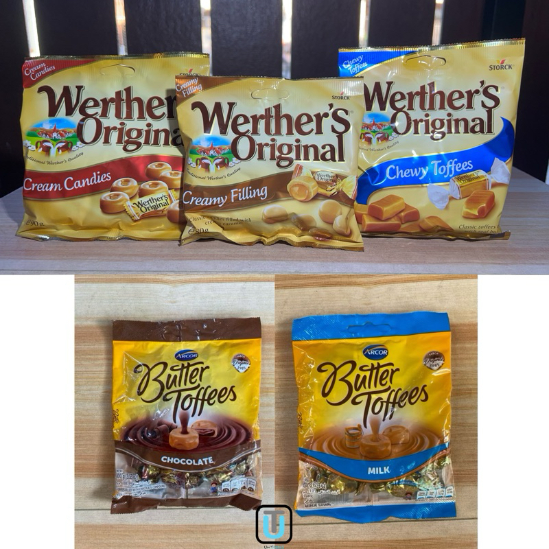 Werther’s Original ลูกอมคาราเมล / Arcor butter toffee ลูกอมรสเนย
