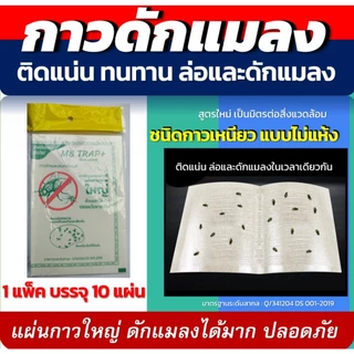 กาวดักแมลงอเนกประสงค์ ติดแน่นทนทาน ล่อและดักแมลงในเวลาเดียวกัน 1 แพ็ค(10 แผ่น)กาวเหนียว ไม่แห้ง
