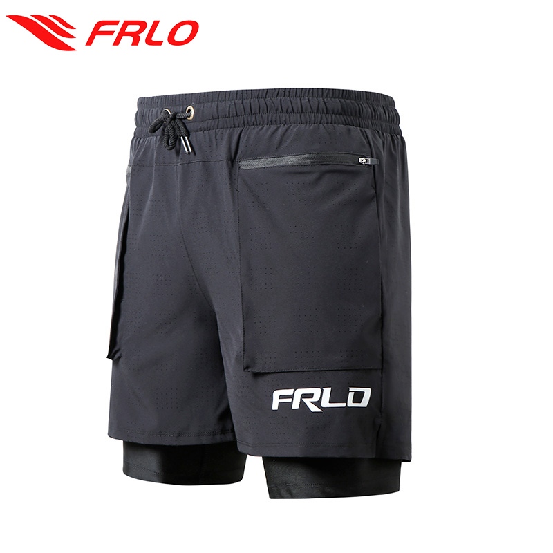 FRLO กางเกงกีฬาขาสั้นผู้ชาย 28-52นิ้ว กางเกงว่ายน้ำแห้งเร็วที่มี มีซับยืดหยุ่น มีกระเป๋าซิปทั้งสอง