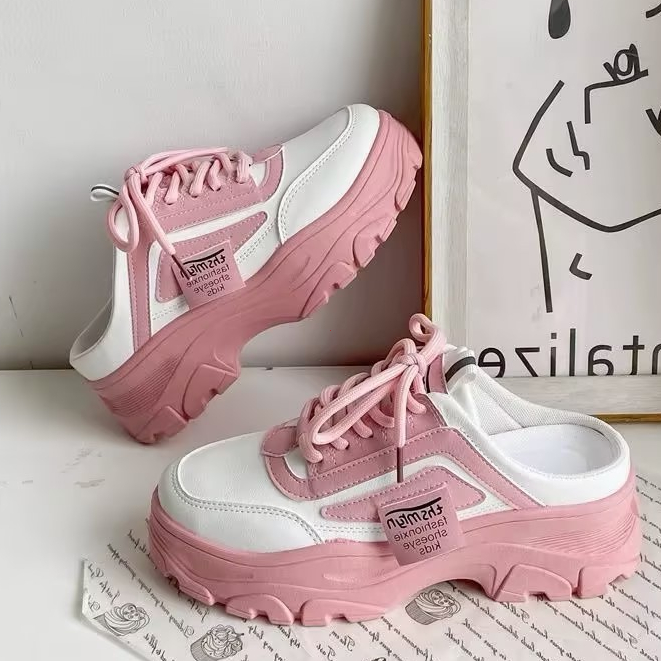 พร้อมส่ง🚚 รองเท้ากีฬาผู้หญิง รองเท้านักเรียน พื้นหนา 5CM ใส่สบาย ระบายอากาศดี