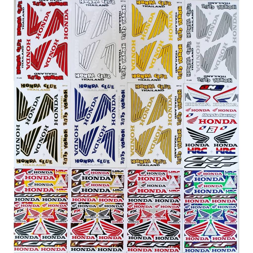 สติ๊กเกอร์แต่งรถ HONDA #HONDA CLUB #ปีก HONDA #รถซิ่ง #มอเตอร์ไซค์ HONDA