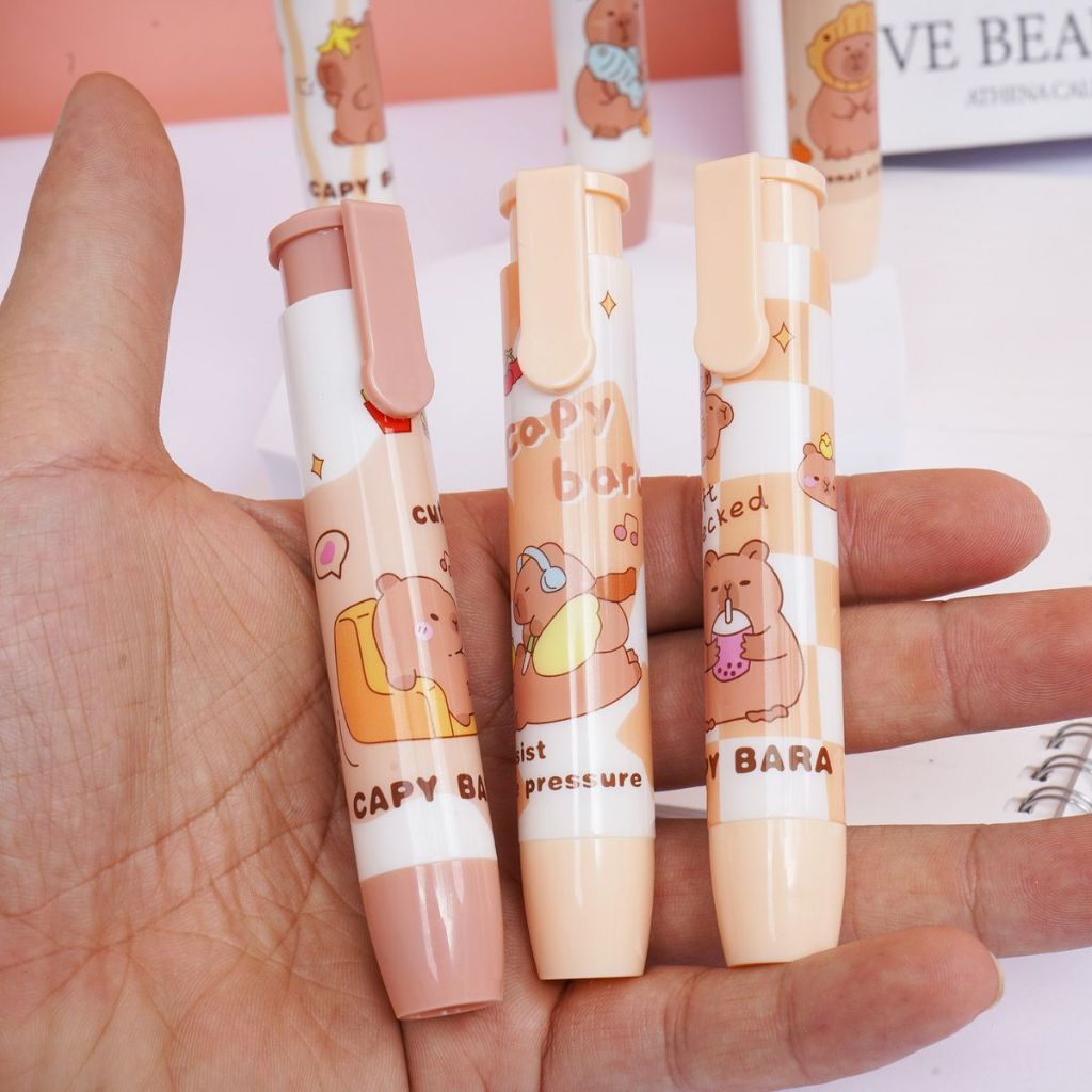 Capybara กดยางลบน่ารักนุ่มอุปกรณ์การเรียนทําความสะอาด Mess ฟรีการ์ตูนเครื่องเขียนสํานักงานนักเรียนยางลบยางเด็กของขวัญ