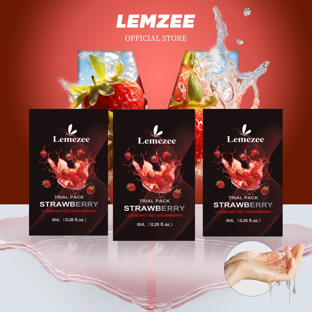 【ชุดทดลอง】Lemezee เจลหล่อลื่น 8ML กลิ่นสตรอเบอร์รี่ เก็บเป็นความลับ หีบห่อ ไม่ระบุชื่อผลิตภัณฑ์