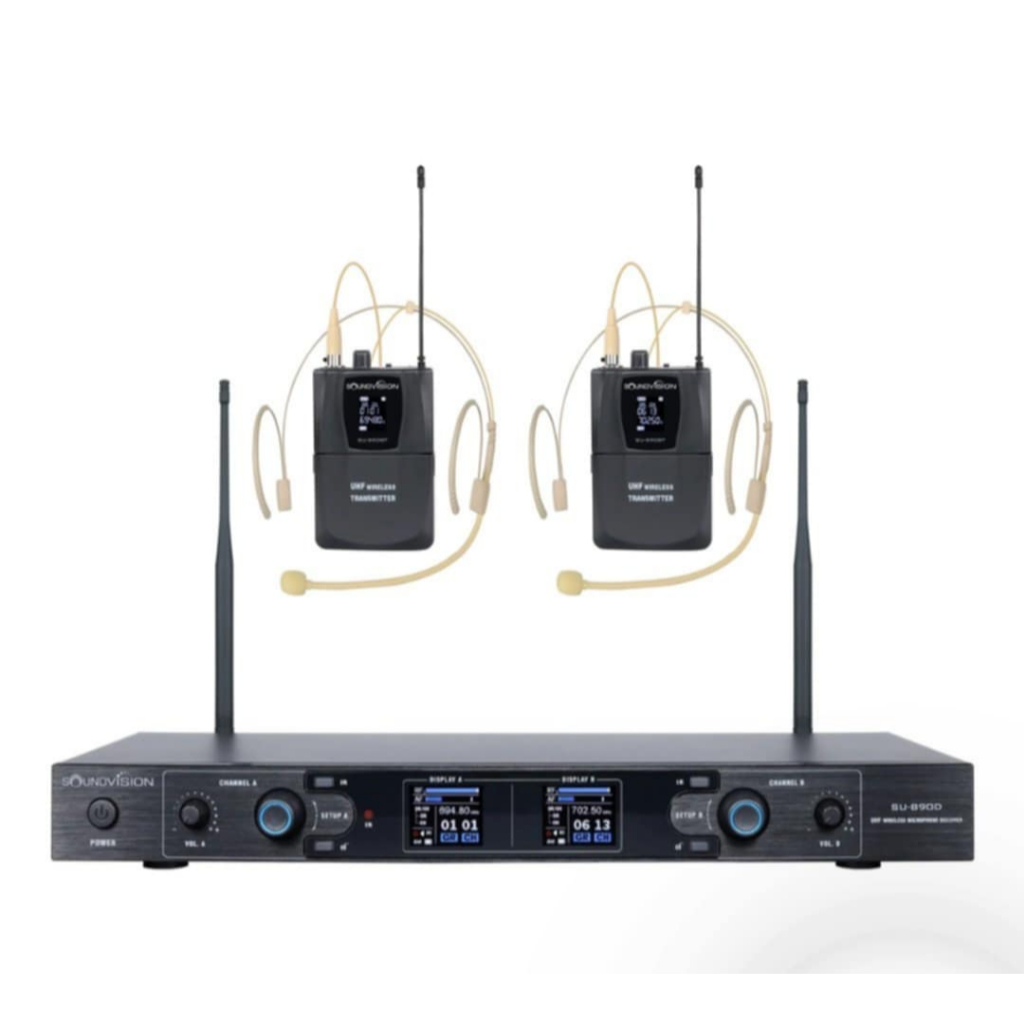 Soundvision SU-890D-II/BT (HW-X) | ชุดไมค์ลอยคาดศรีษะคู่ ย่าน UHF คลื่นความถี่ 694.5 – 702.7MHz