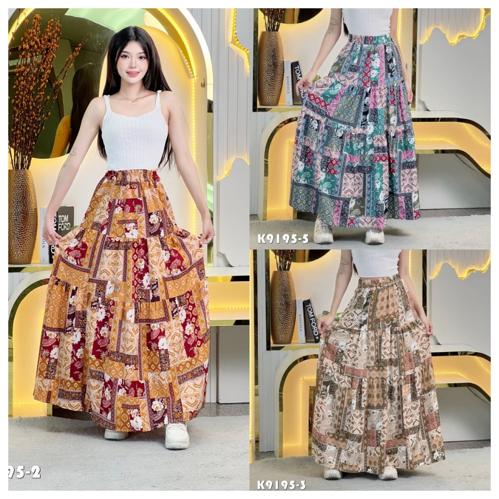 🌷COD🌷กางเกงฮาวาย กางเกงขากระบอก กางเกงขายาว ผู้หญิง ขากว้าง ผ้าเย็น สบาย แฟชั่นฤดูร้อน เหมาะกับเดินชายหาด K9193